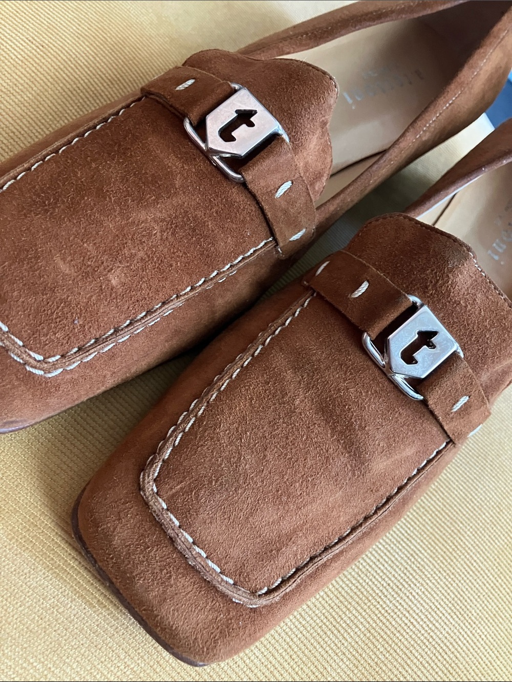 A. Testoni suede loafers
